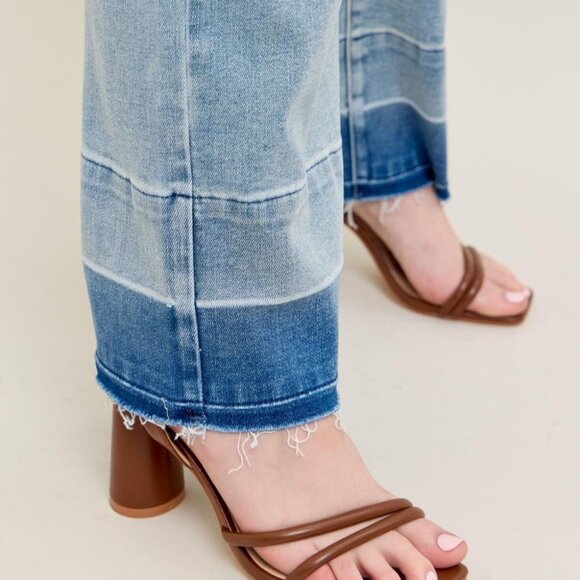 ✨ Judy Blue Mid Rise Release Hem Wide Leg Jeans – Size 11(30), NWT ✨ - Picture 5 of 16